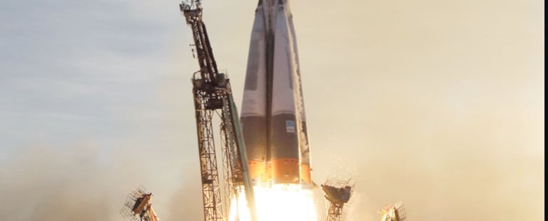 A launching space shuttle